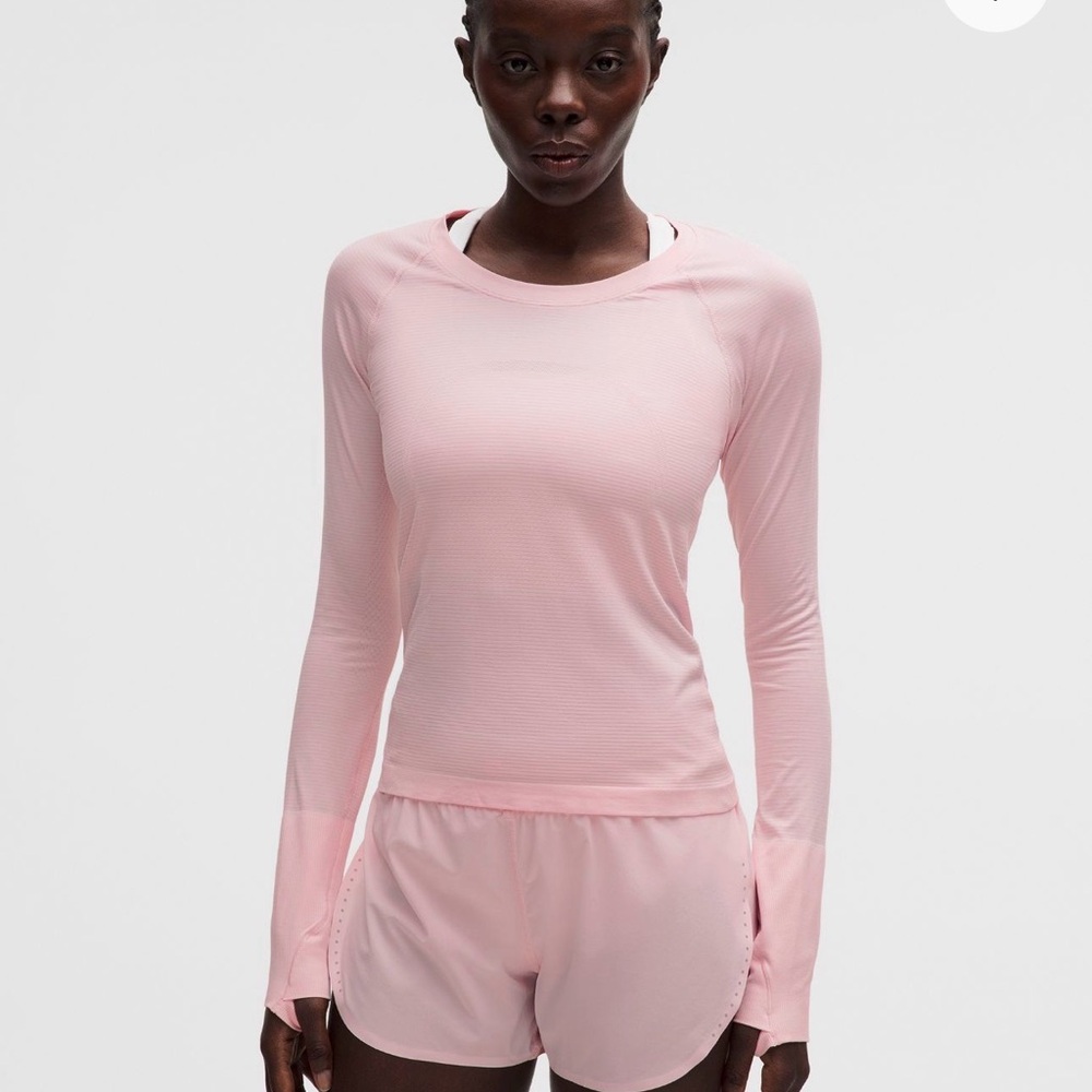 lululemon athletica Pale Pink Long Sleeve Swiftly Size 6